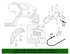 Mazda CX-9 Fuel Filler Door Cable 16-