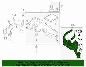 Air duct for the BMW 3 F30 12-18 2.0L diesel turbo