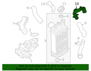 Nissan Juke 11-14 intercooler radiator cooling pipe to the inlet