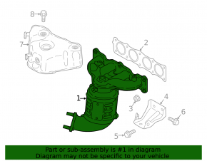 Exhaust manifold with catalytic converter Kia Sorento 16-20 2.4 AWD