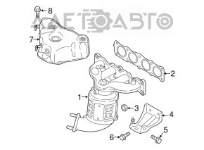 Exhaust manifold with catalytic converter Kia Sorento 16-20 2.4 AWD