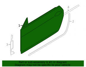 Door bare front left BMW 4 F32/33 14-20 convertible, Coupe