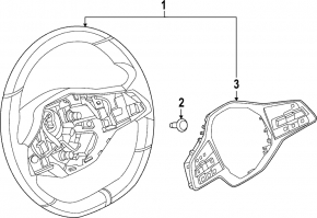 Nissan Ariya 23-25 steering wheel assembly, black leather, heated for autopilot