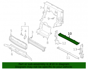 Upper radiator deflector for the Audi E-Tron 19-23