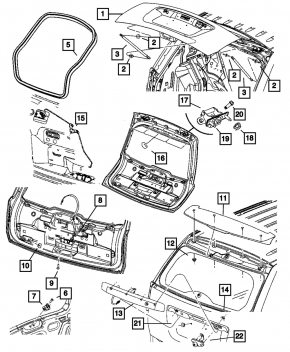 Naked tailgate with glass Jeep Compass 11-16