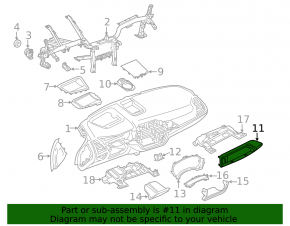 Front panel trim central BMW X3 G01 18-21 black, wood insert Var.poplar, grey, varnish cracks