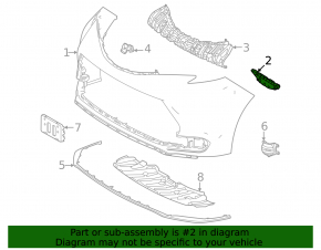 Front bumper mount left Toyota Sienna 21-25