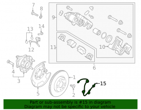Rear right ABS sensor wiring for Hyundai Ioniq 17-22