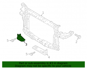 Lower right radiator bracket for Kia Sorento 16-20 3.3" (plastic)
