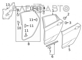 Honda Civic X FC 16-21 4D rear right door assembly
