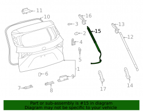 Left electric tailgate shock absorber for Toyota Sienna 21-22, missing connector