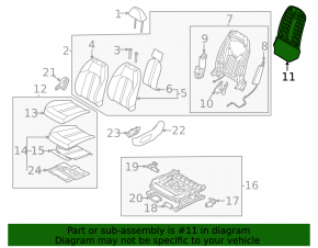 Black rear passenger seat back cover for Kia K5 21-23