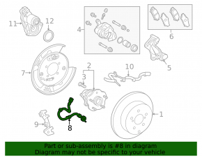 Brake hose rear left Lexus RX350 RX450h 16-22