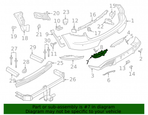 Left rear bumper bracket for Porsche Macan 22-26 rest.