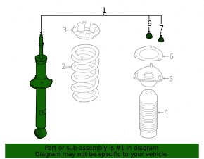 Shock absorber front right Infiniti Q50 14- RWD