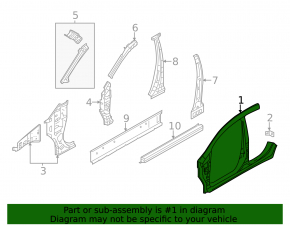 Body pillar central right Nissan Versa Note 13-19