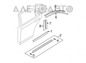 Door trim side rear left Mazda6 03-08