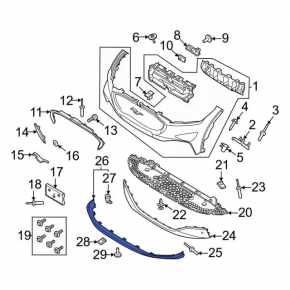 Front Bumper Lip Cover Ford Mustang Mach-E 21-23