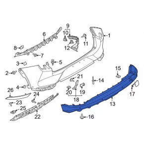Rear bumper lip Ford Mustang Mach-E 21-23 for parking sensors