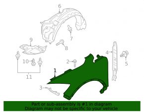 Front right fender Mazda CX-9 07-15