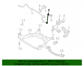 Front left stabilizer link Volvo S60 11-18