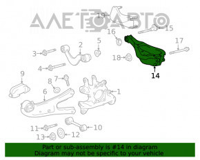 Lower control arm under spring rear left Toyota Highlander 20-