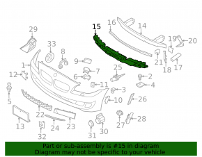 Front Bumper Absorber BMW 5 F10 11-13