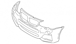 Bare front bumper BMW X3 F25 15-17 M-Sport