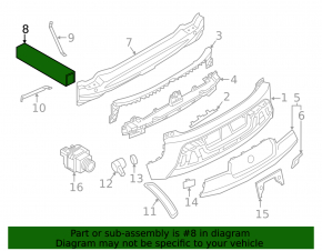 Rear bumper reinforcement fang left BMW i3 14-20