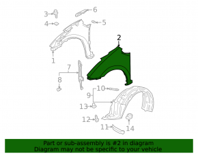 Front left wing Toyota Prius 20 04-09