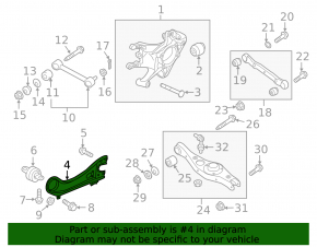 Rear left trailing arm Hyundai Santa FE Sport 17-18 rest FWD, microcracks S/B
