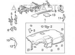 Torpedo front panel without AIRBAG Lexus RX450h 10-15