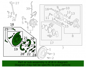 Parking brake mechanism rear left Hyundai Tucson 16-18 dorest awd