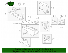 Box pocket front panel Toyota Camry v40 gray