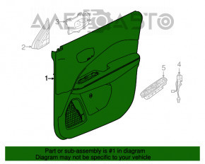 Door trim card front left Jeep Compass 17-21 black, scratch