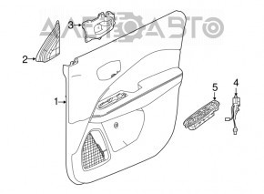 Door trim card front left Jeep Compass 17-21 black, scratch