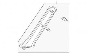 Right front pillar trim, gray, Lexus ES300 ES330