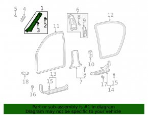 Right front pillar trim, gray, Lexus ES300 ES330