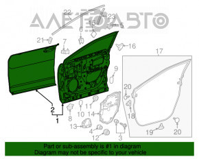 Door assembly front left Lexus RX350 RX450h 16-22
