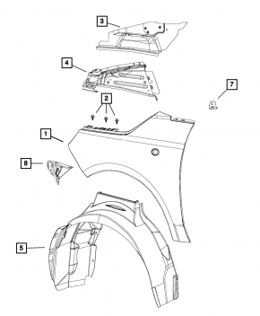 Left wing bracket Fiat 500 12-19