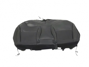 Rear seat 2nd row lower part Jeep Compass 19-21 leather + cloth black, white and brown stitching, scratches