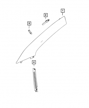 Jeep Compass 23-25 right front pillar trim, black