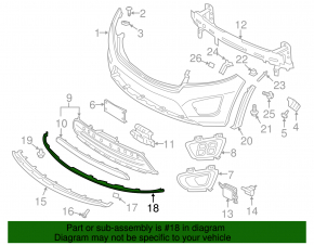 Front Bumper Lip Extension Kia Sorento 16-18 Sport