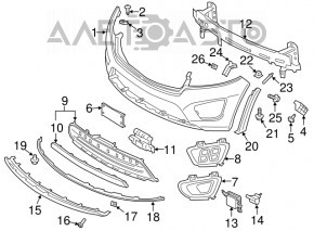 Front Bumper Lip Extension Kia Sorento 16-18 Sport