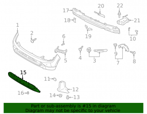 Black lower rear bumper trim for Hyundai Kona 22-23