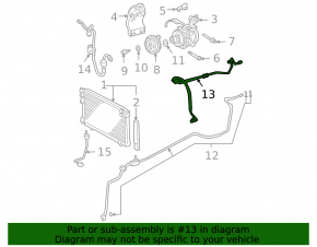 Lexus RX300 RX330 04-06 air conditioning compressor-heater hose
