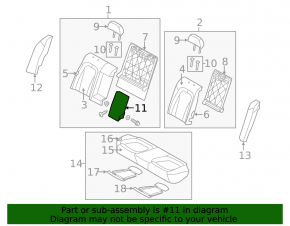 Kia Optima 11-15 rear seat back armrest, gray velour, water damage