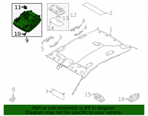 Front light for Kia K5 21-24 without sunroof, beige