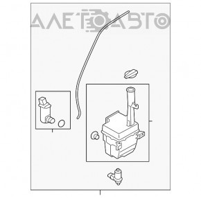 Hyundai Sonata 11-15 windshield washer reservoir with cap and sensor