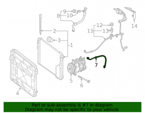 Air conditioning compressor-condenser tube Mercedes Metris W447 16-23